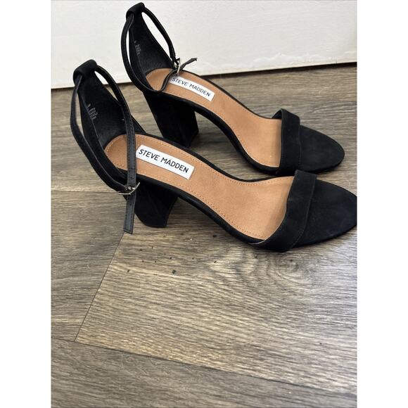 Steve Madden Black Strappy Heels Size 8 - Picture 5 of 7